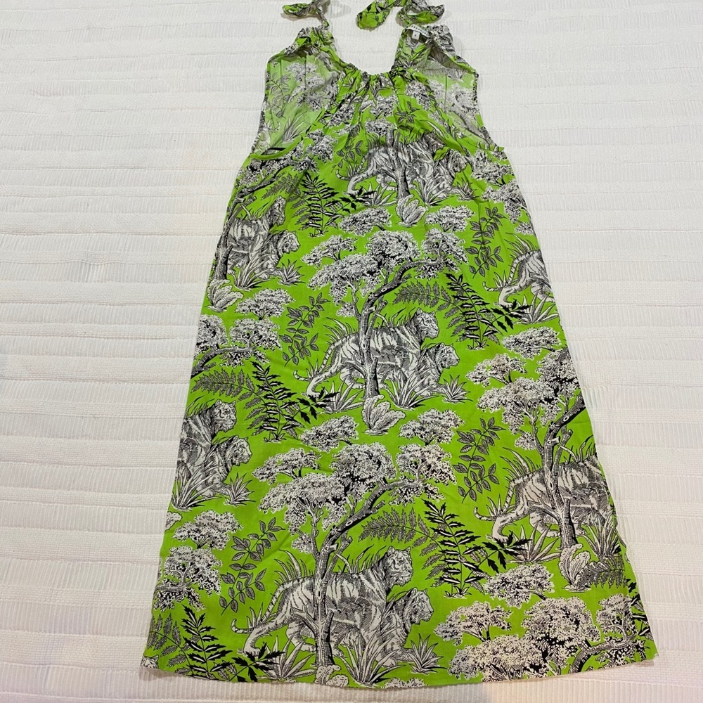 Warehouse Pattern Halter Tie Dress